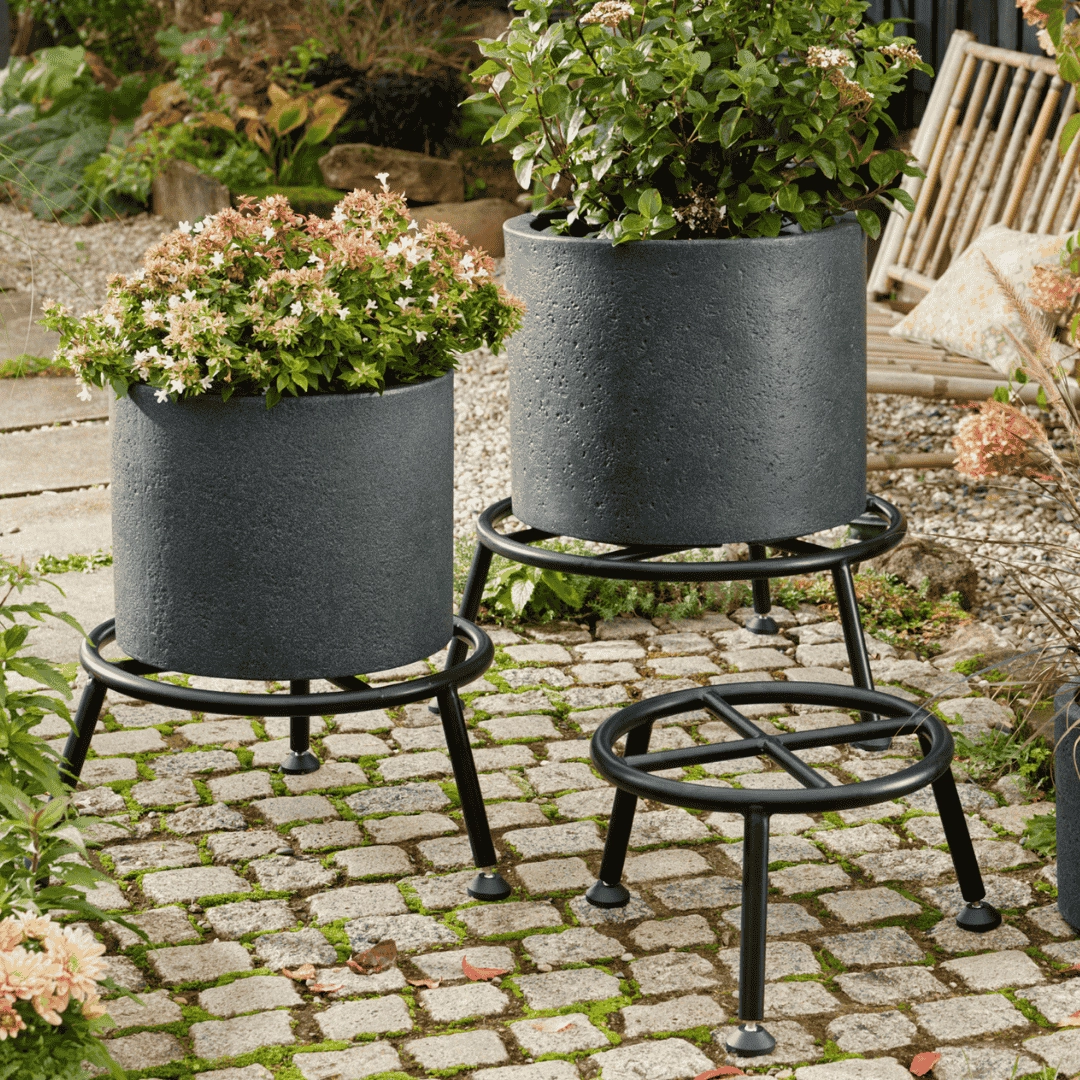 Wagner Indoor/Outdoor Plant Stand Black - Heavy Duty hanging garden planters for small spaces