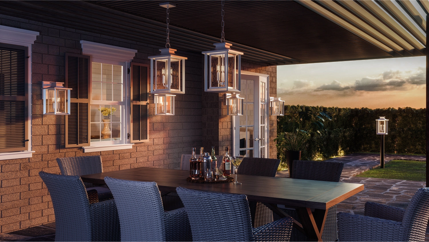 Wakefield Three Light Outdoor Wall Mount Matte White