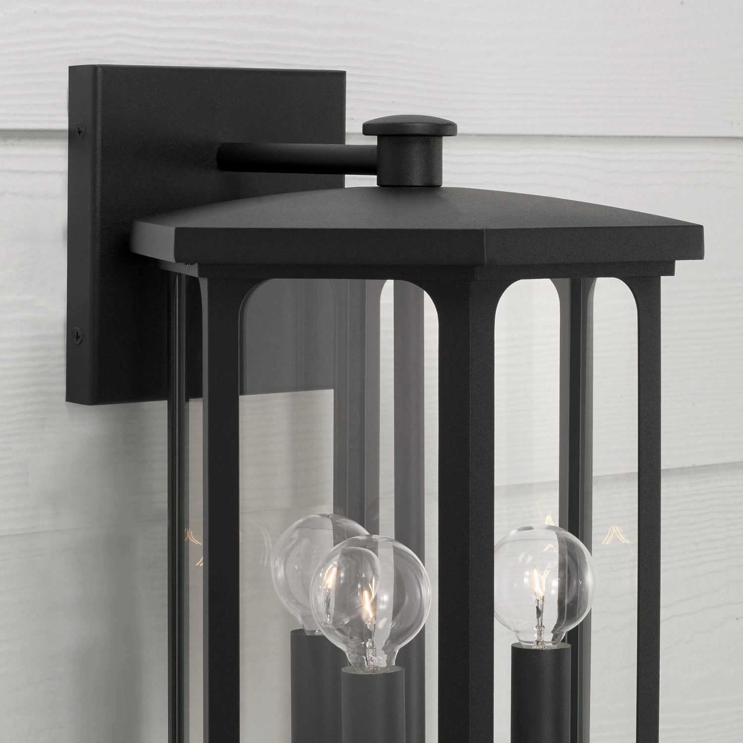 Walton Three Light Outdoor Wall Lantern Black