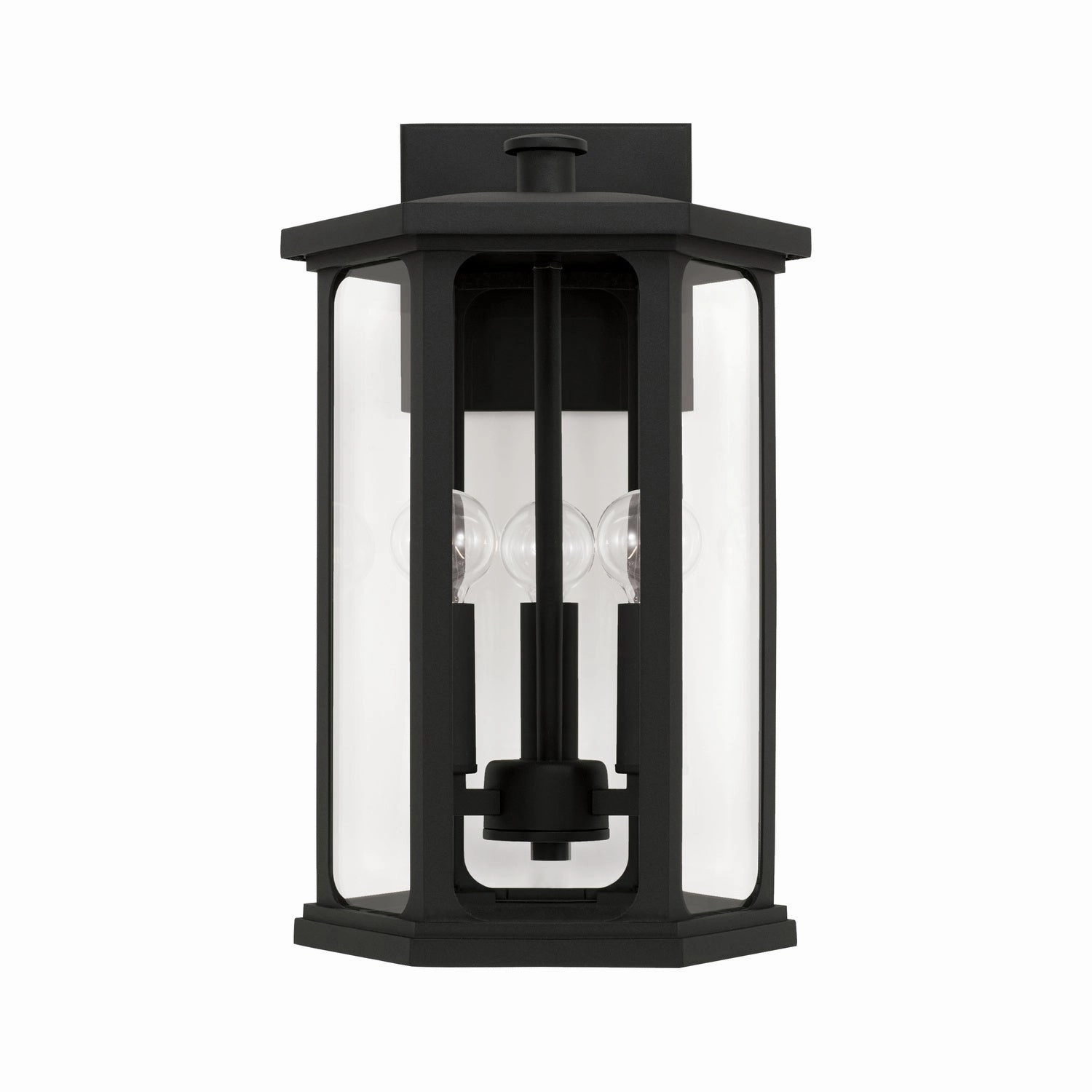 Walton Three Light Outdoor Wall Lantern Black