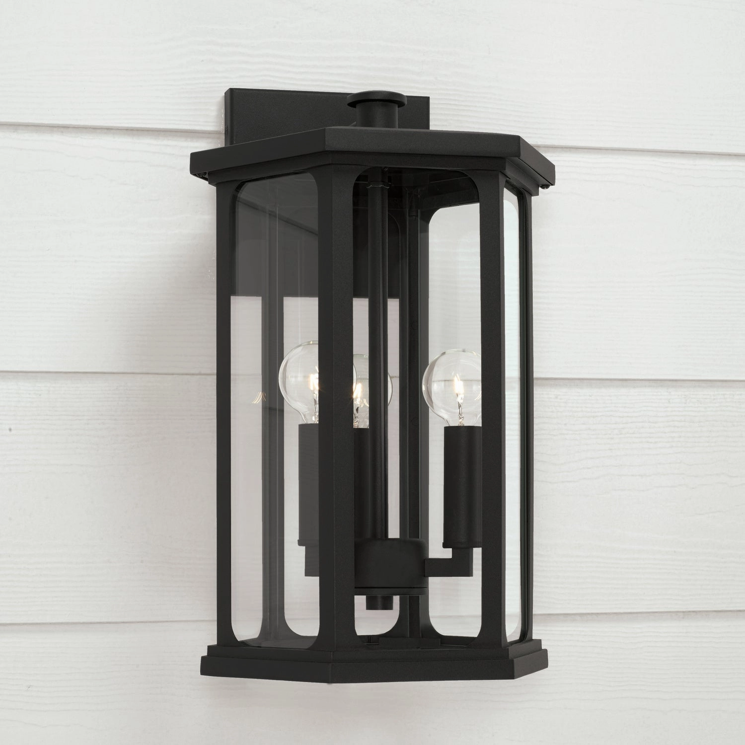Walton Three Light Outdoor Wall Lantern Black