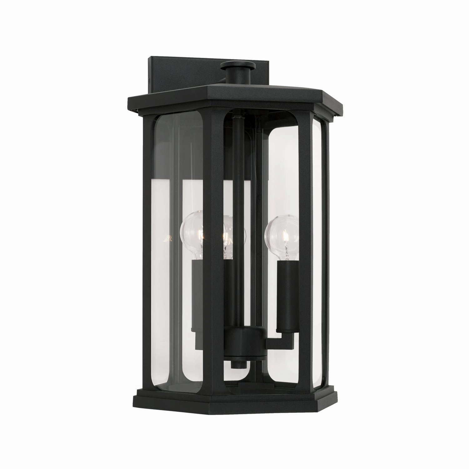 Walton Three Light Outdoor Wall Lantern BlackOutdoor wall sconces with motion sensor