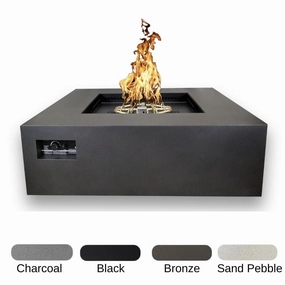 Warming Trends AON 48-inch Powder-Coated Steel 24 VOLT Hot Surface Ignition Square Fire Pit Tableoutdoor fire table set with chairs