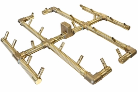 Warming Trends Crossfire 21.5 x 19.5-Inch Original Brass Gas Fire Pit Burner 240K BTUFireproof mat for under fire pit