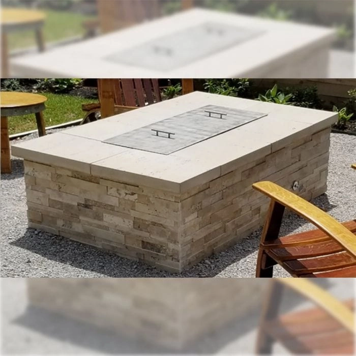 Warming Trends Crossfire FR Rectangular 60x36x18-Inch with Linear Ready To Finish Fire Pit Kit