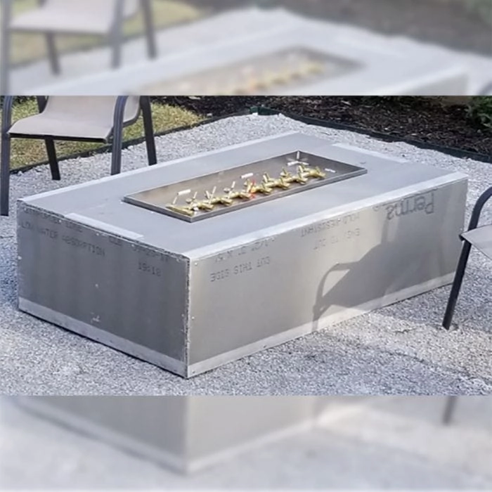 Warming Trends Crossfire FRT Rectangular 48x30x18-Inch with Tree-Style Ready To Finish Fire Pit Kit