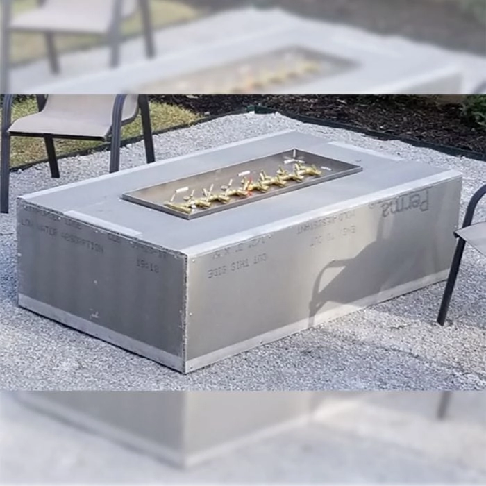 Warming Trends Crossfire FRT Rectangular 72x42x18-Inch with Tree-Style Ready To Finish Fire Pit Kit