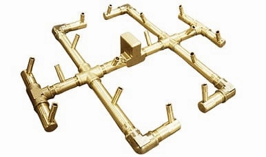 Warming Trends Valencia Universal Paver Kit with Crossfire Brass Burner and 29-inch Circular Aluminum Plate