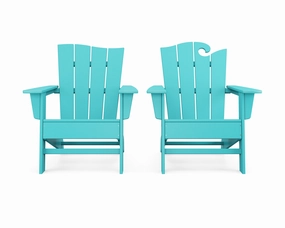 Wave 2-Piece Adirondack Set with The Wave Chair Leftoutdoor patio dining furniture set
