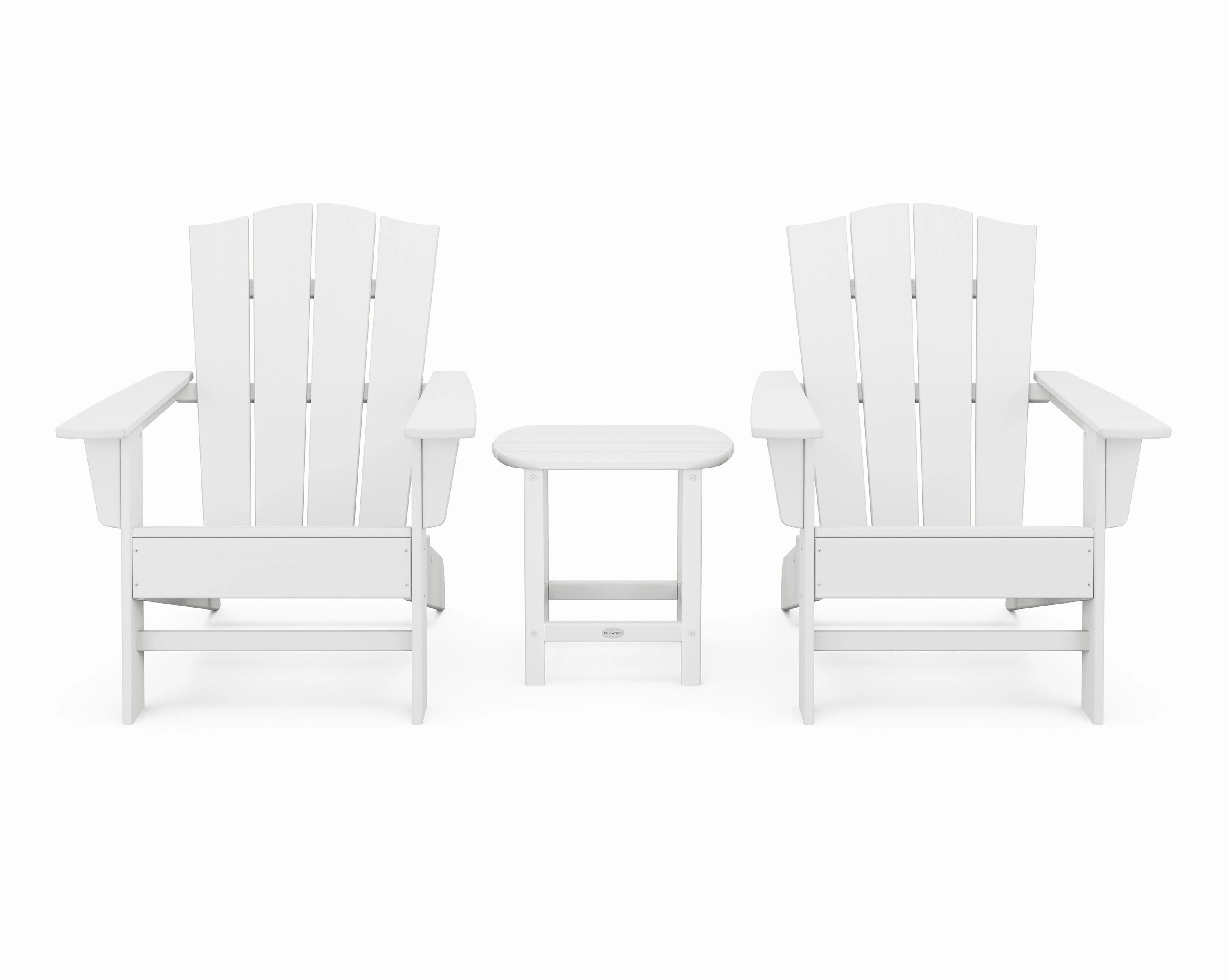 Wave 3-Piece Adirondack Chair Set with The Crest Chairs
