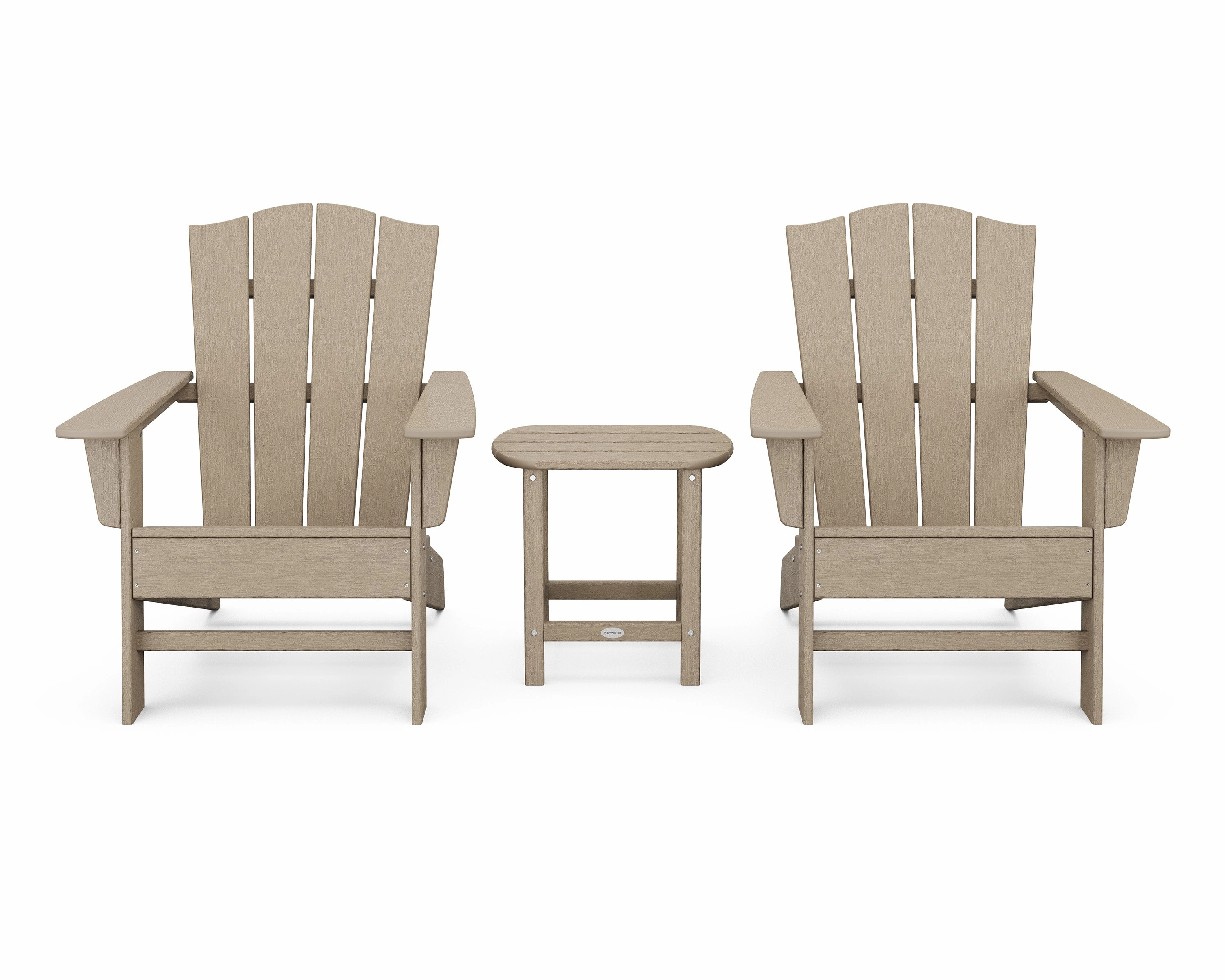 Wave 3-Piece Adirondack Chair Set with The Crest Chairs