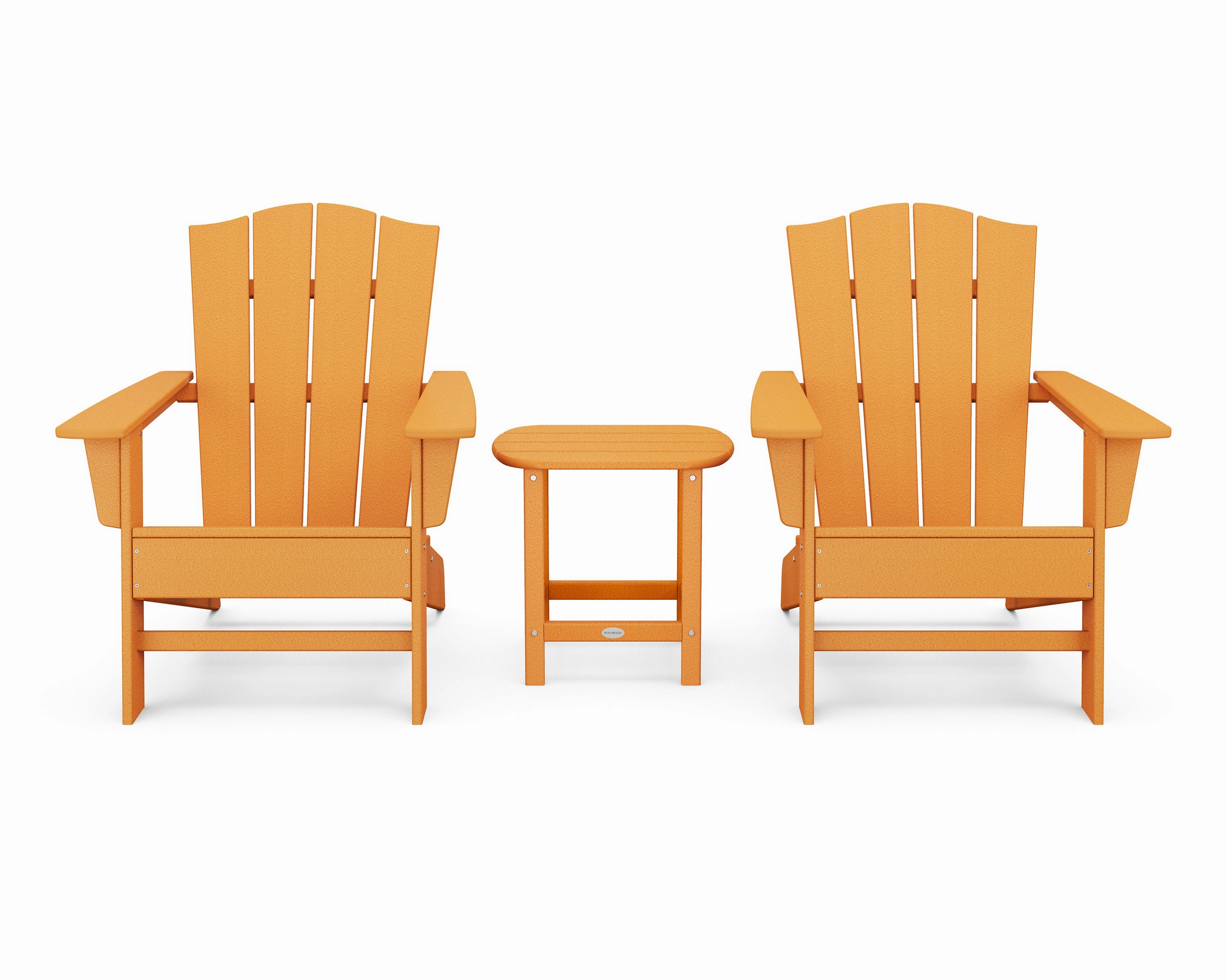 Wave 3-Piece Adirondack Chair Set with The Crest Chairs