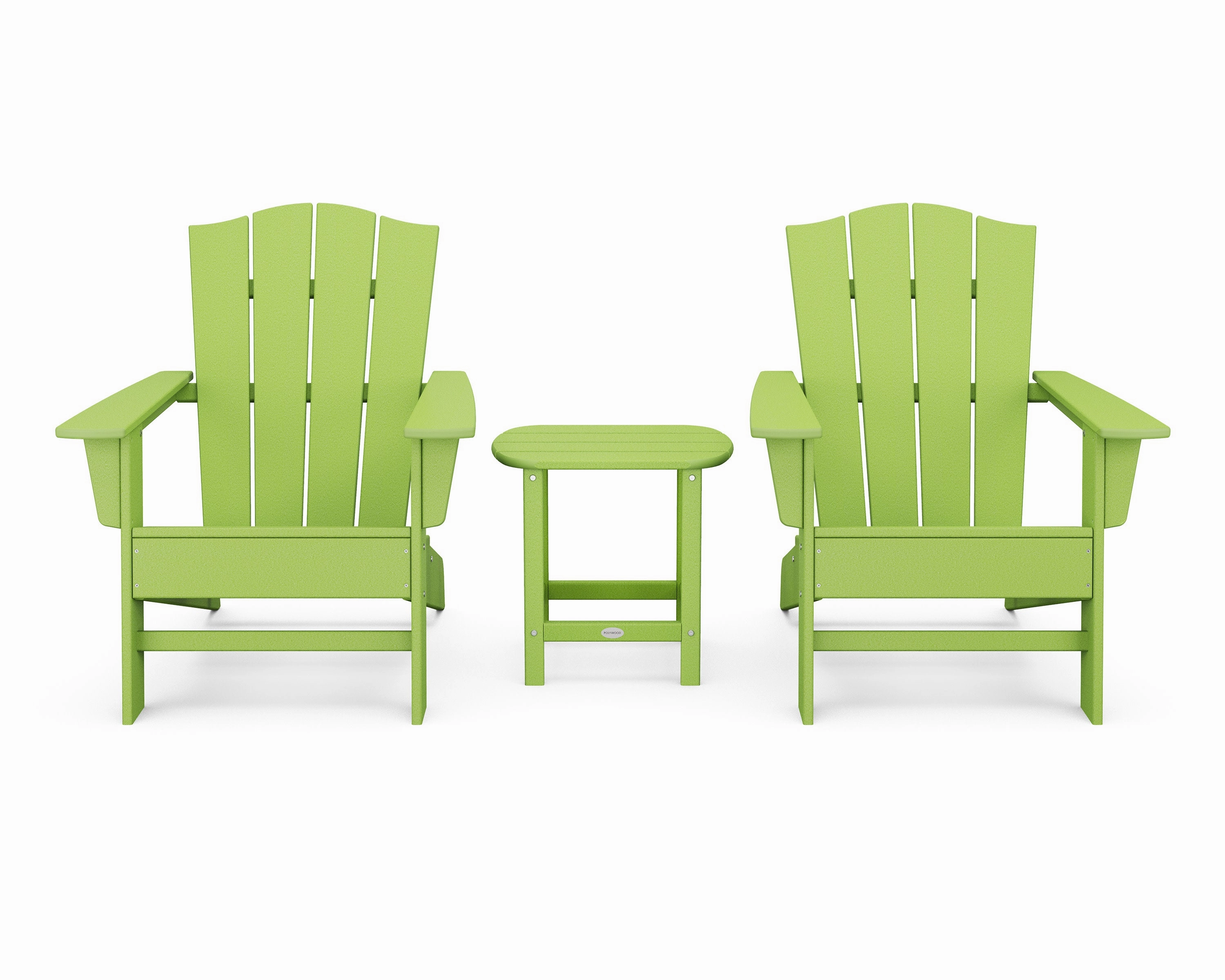 Wave 3-Piece Adirondack Chair Set with The Crest Chairs