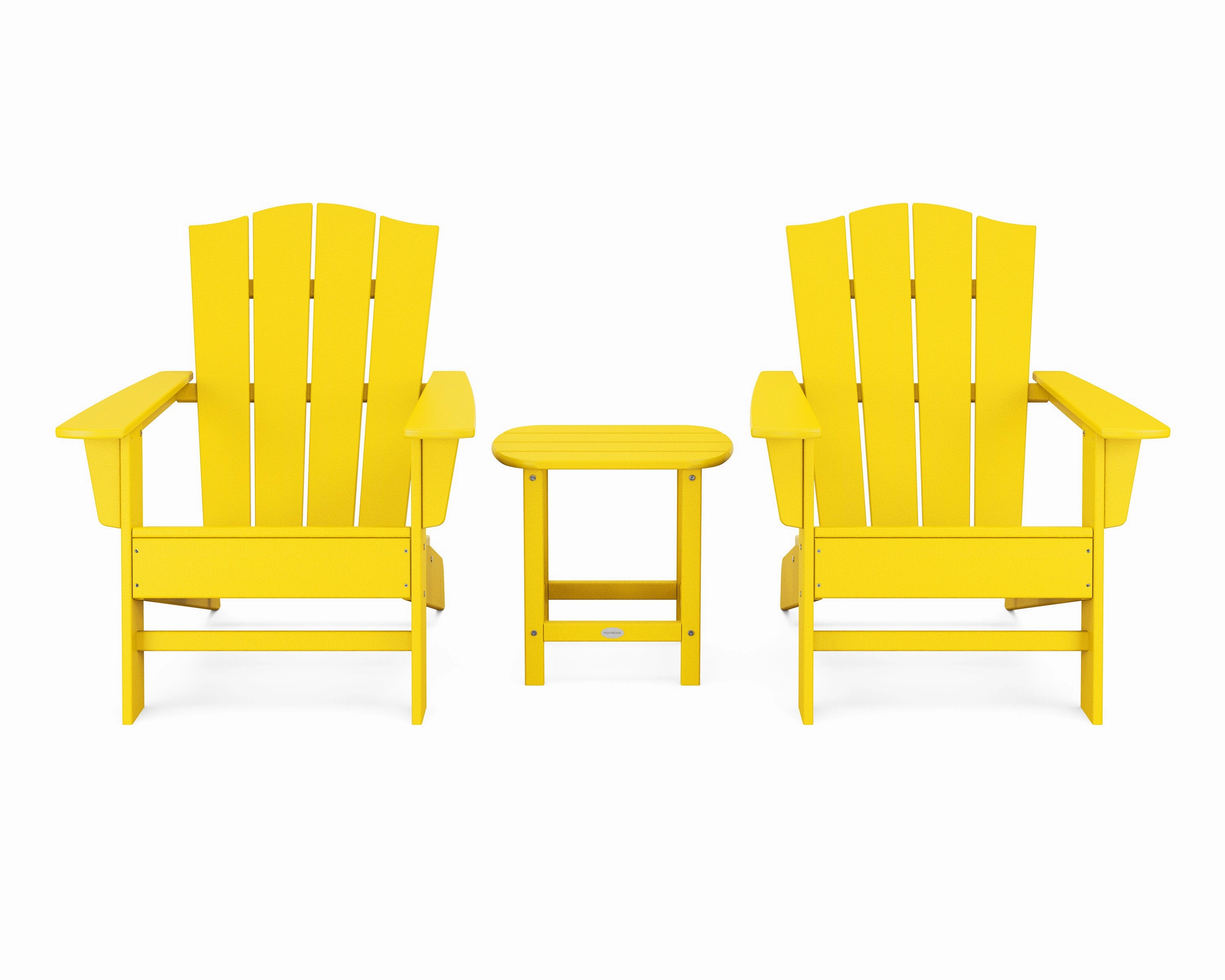 Wave 3-Piece Adirondack Chair Set with The Crest Chairs