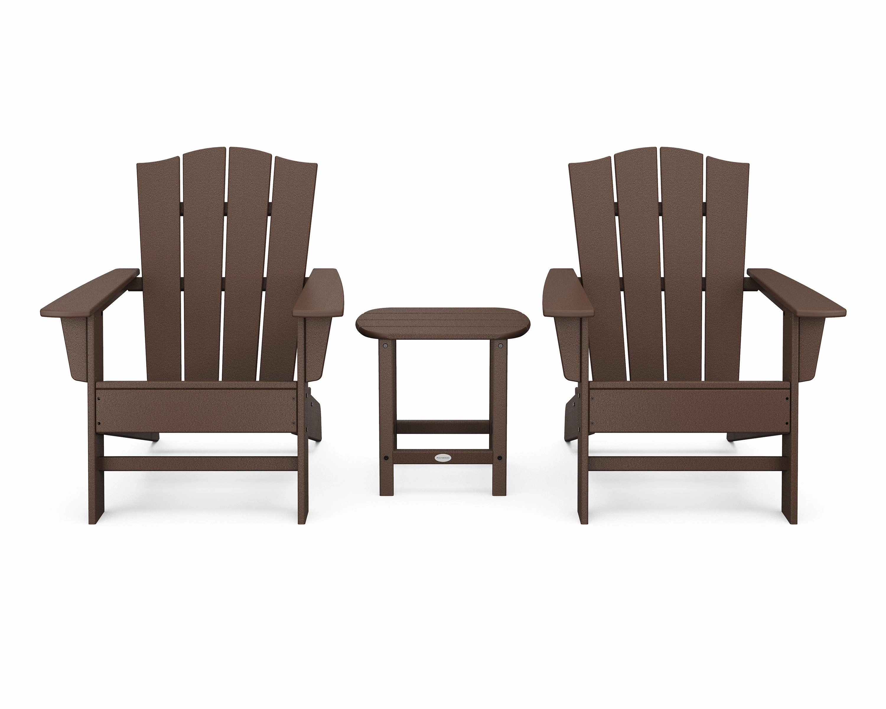 Wave 3-Piece Adirondack Chair Set with The Crest Chairs