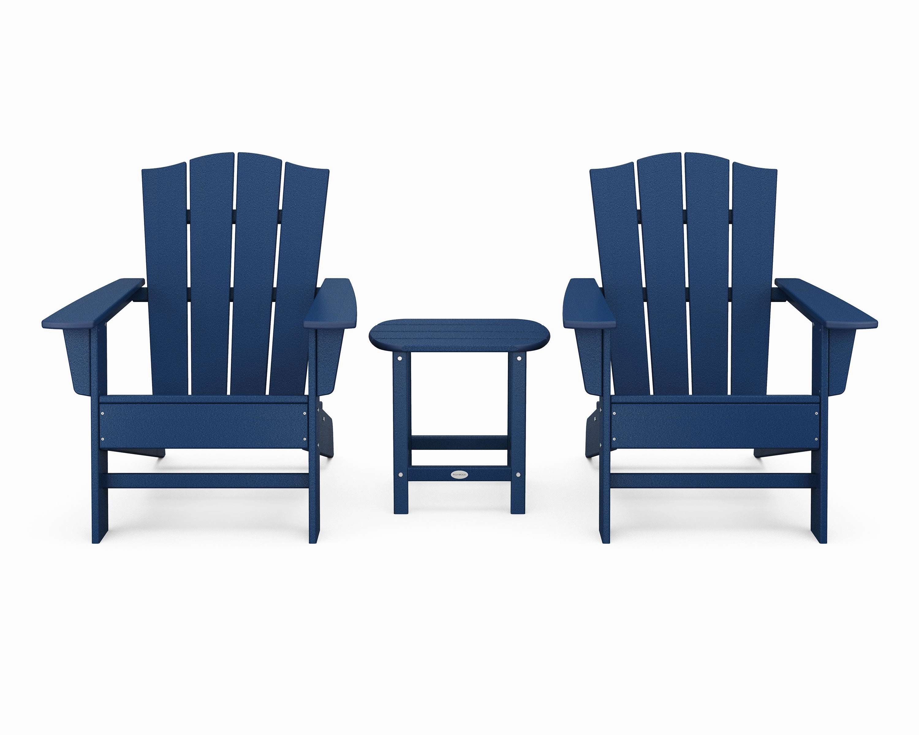 Wave 3-Piece Adirondack Chair Set with The Crest Chairs