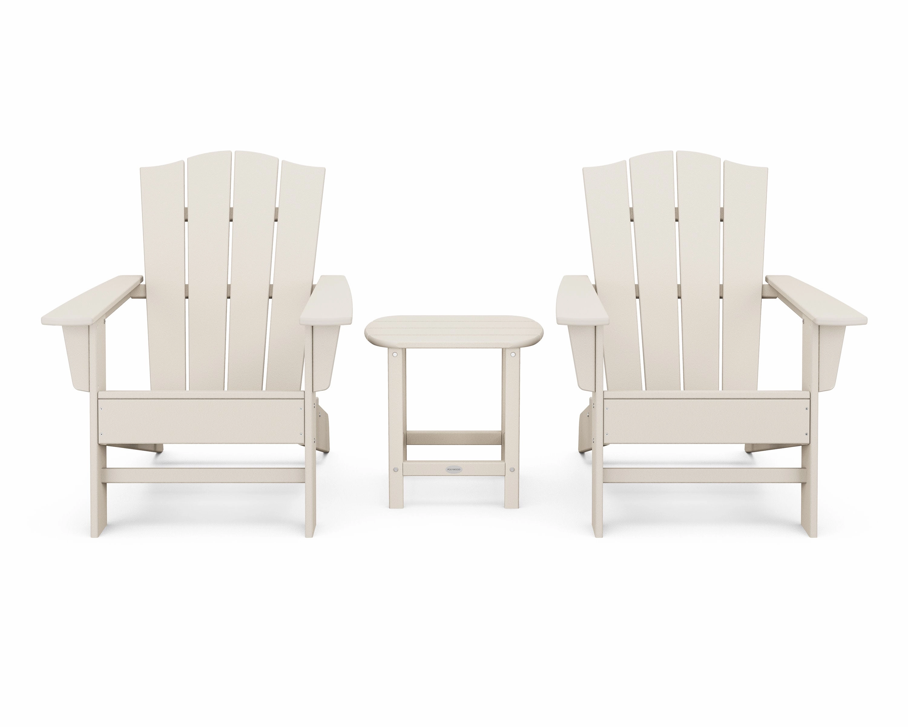 Wave 3-Piece Adirondack Chair Set with The Crest Chairs