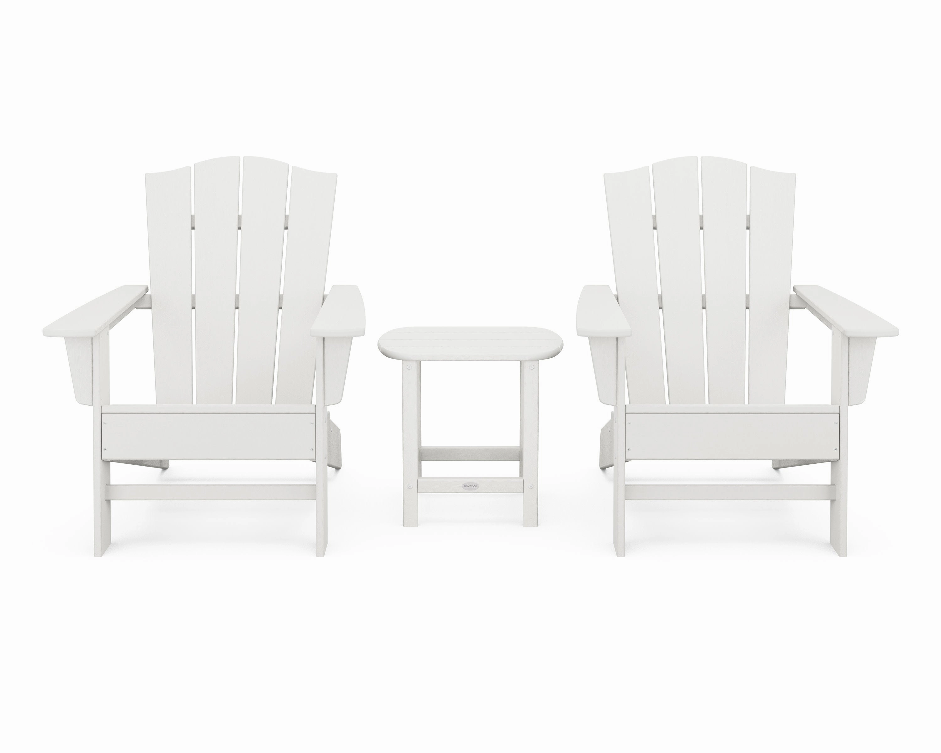 Wave 3-Piece Adirondack Chair Set with The Crest Chairs