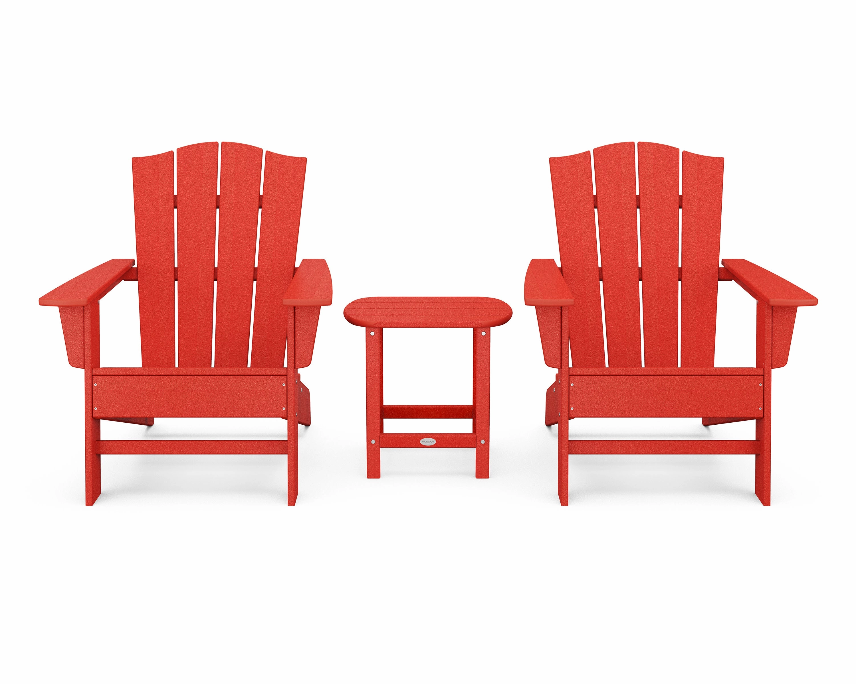 Wave 3-Piece Adirondack Chair Set with The Crest Chairs