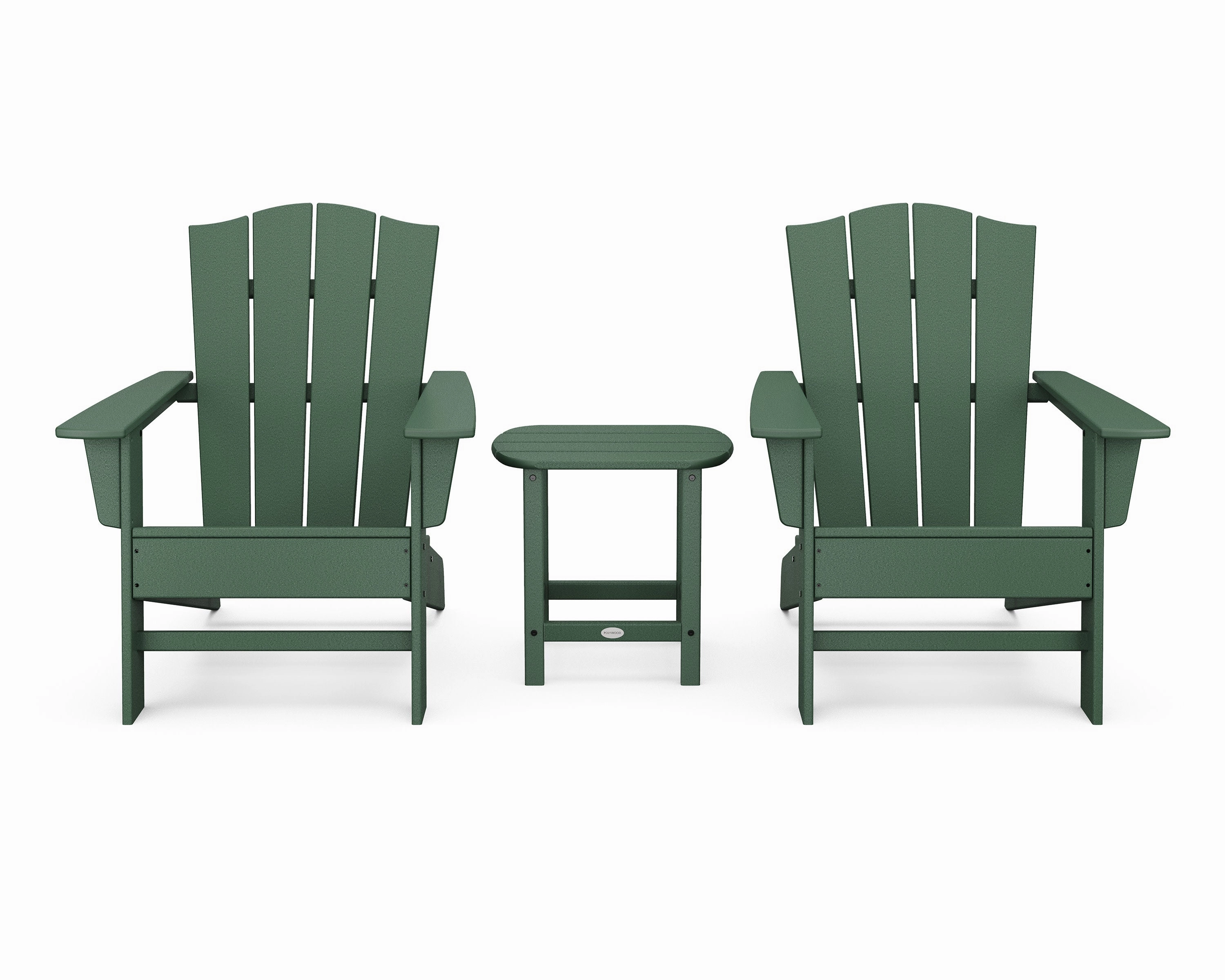 Wave 3-Piece Adirondack Chair Set with The Crest Chairs