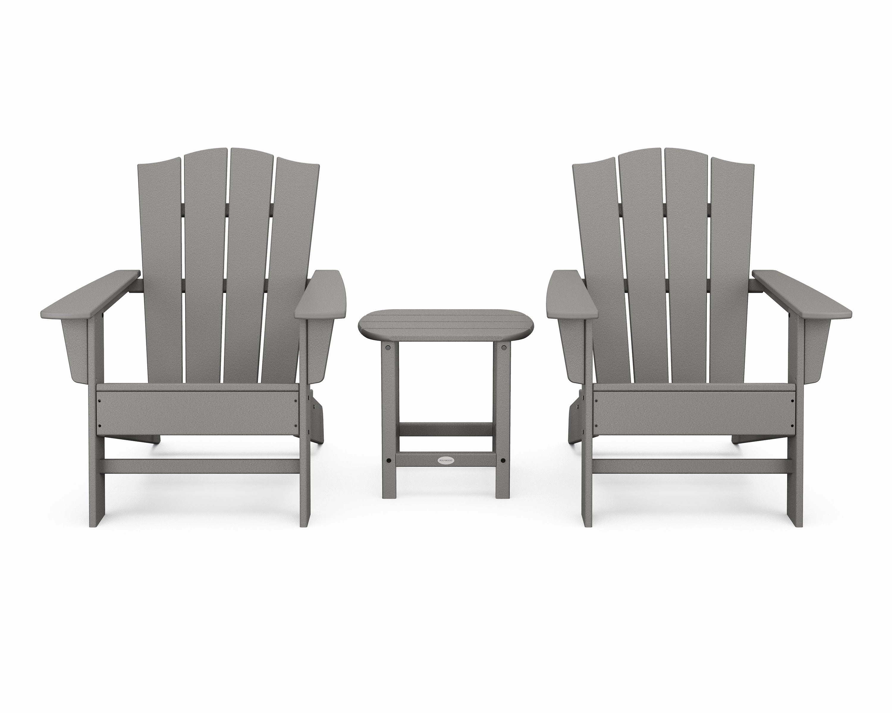 Wave 3-Piece Adirondack Chair Set with The Crest Chairs