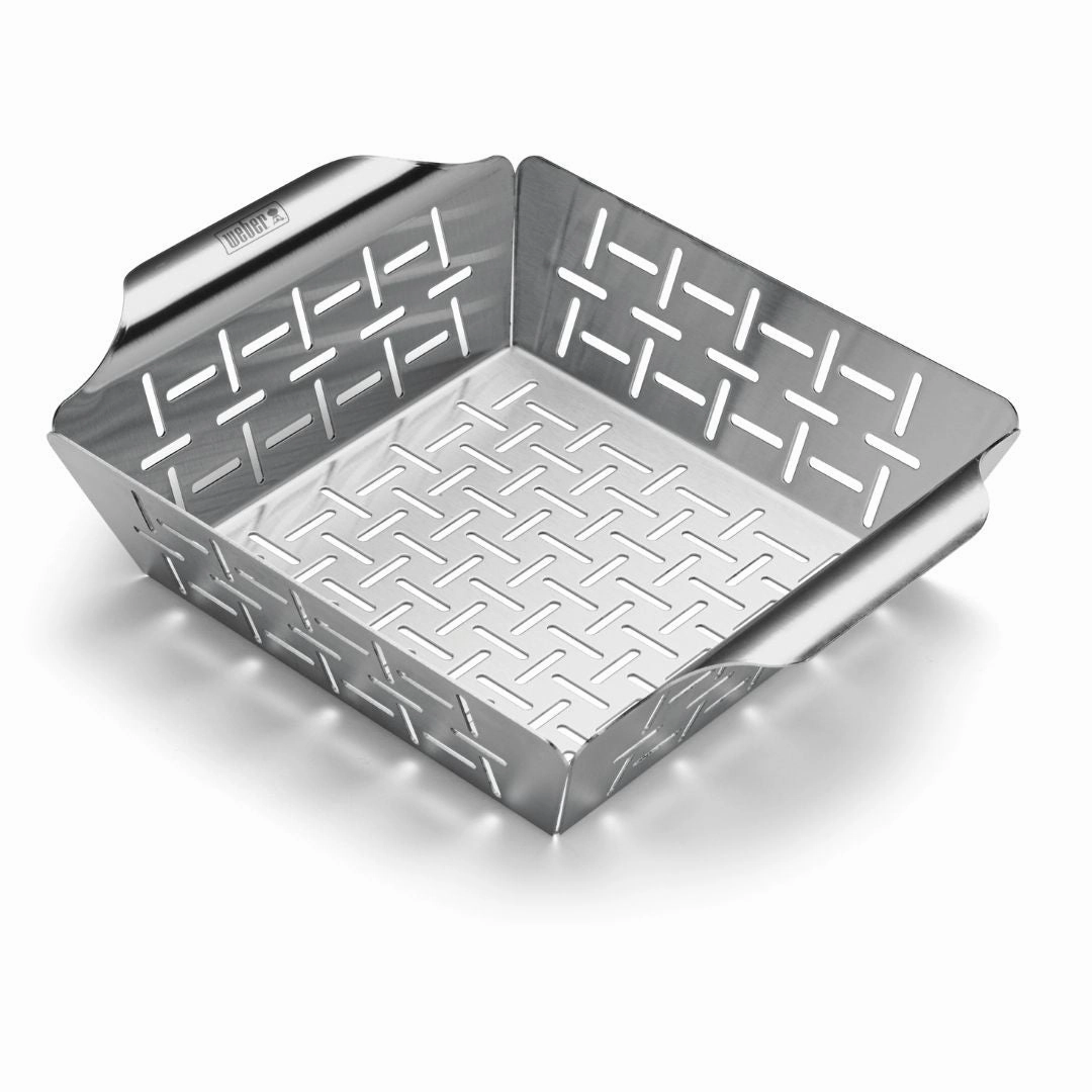 Weber BBQ Deluxe Veg Grilling Basket Small outdoor kitchen cooking station with sink