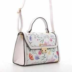 Pierre Cardin Christie Top Handle Handbag | White Floral Best Seller Deal Save Big Today