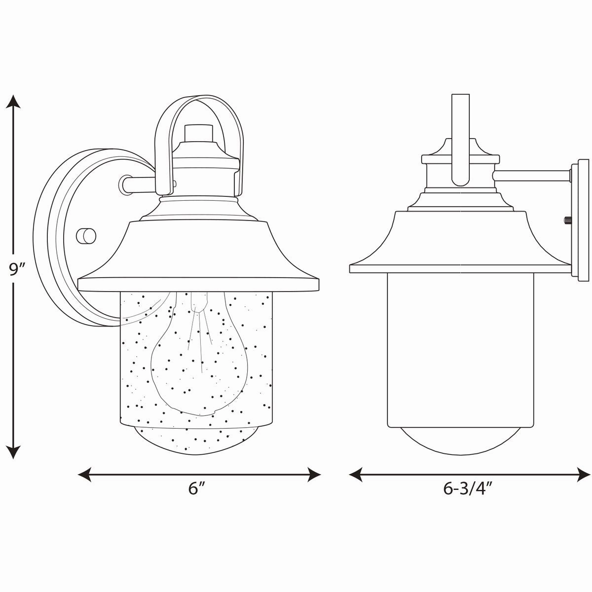 Weldon One Light Wall Lantern Black