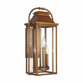 Wellsworth Three Light Wall Lantern Natural CopperOutdoor wall sconces with motion sensor