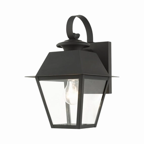 Wentworth One Light Outdoor Wall Lantern Black w/ Brushed Nickel ClusterOutdoor wall sconces with motion sensor