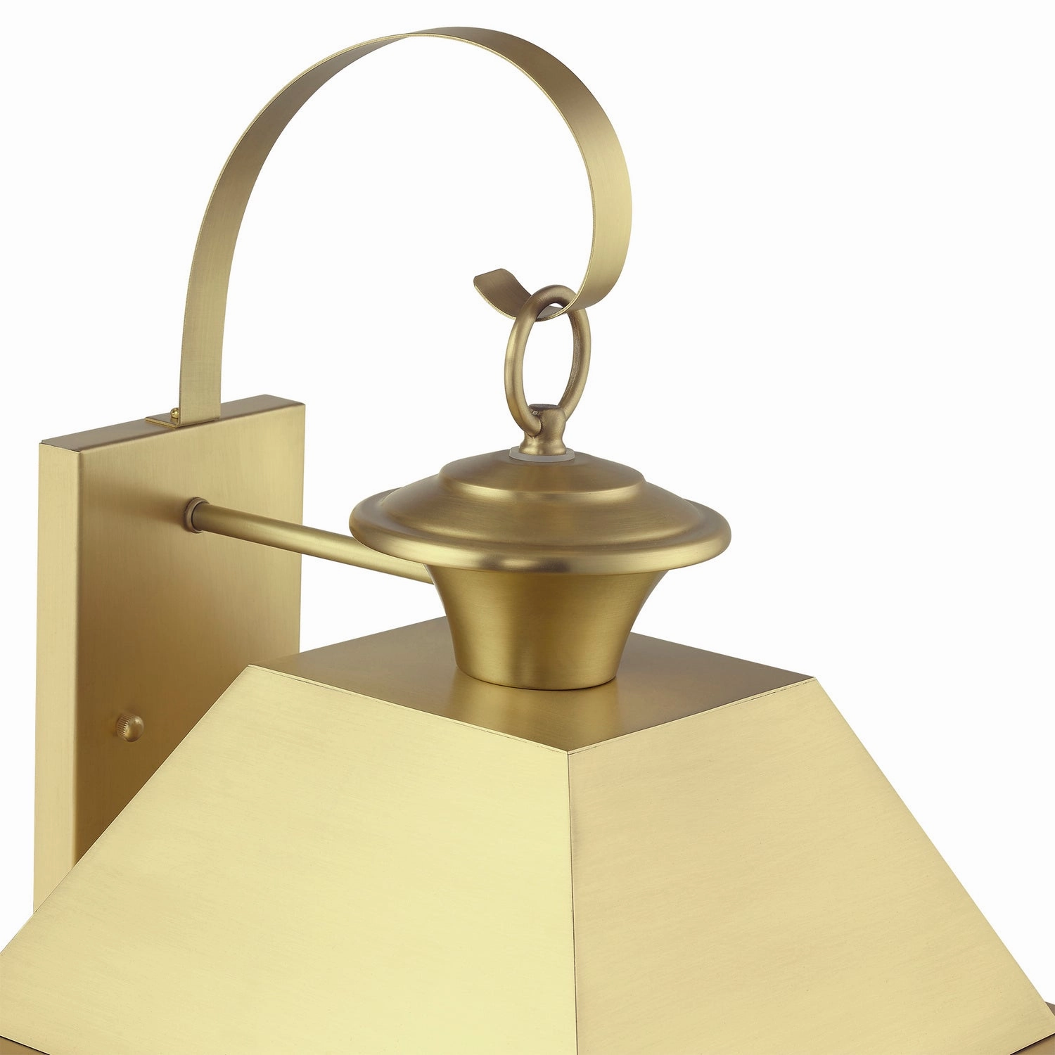Wentworth Three Light Outdoor Wall Lantern Natural Brass