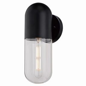West Loop One Light Outdoor Wall Mount Matte BlackOutdoor wall sconces with motion sensor