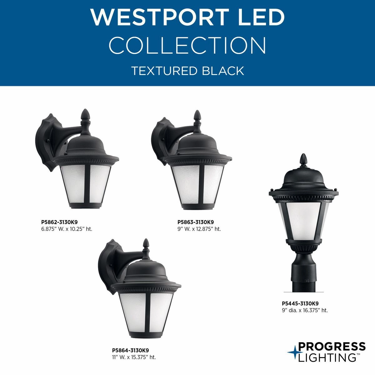 Westport Led LED Wall Lantern Black