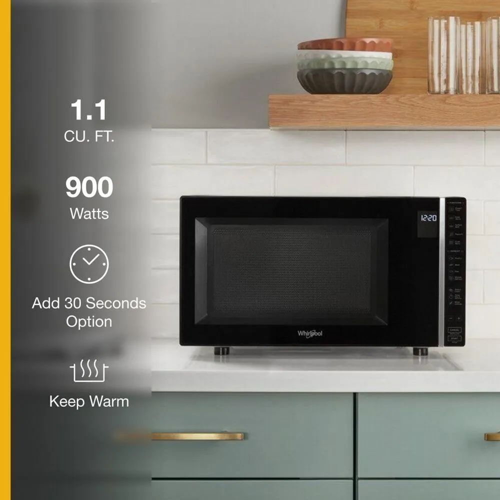 Whirlpool WMC30311LB 1.1 Cu. Ft. Capacity Countertop Microwave With 900 Watt Cooking Power