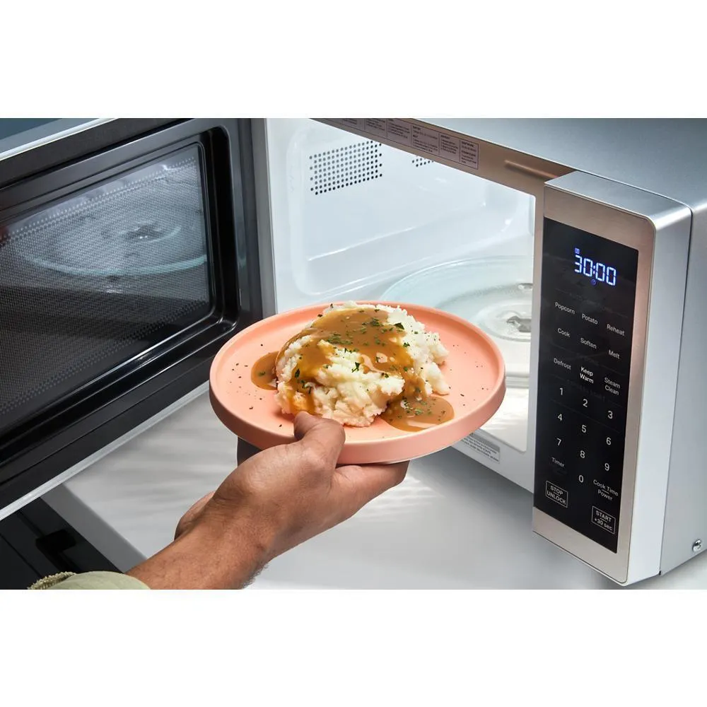 Whirlpool WMCS3018RB 0.7 Cu. Ft. Black Countertop Microwave With Steam Clean - 700 Watt