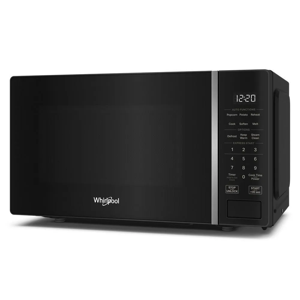Whirlpool WMCS3018RB 0.7 Cu. Ft. Black Countertop Microwave With Steam Clean - 700 Watt