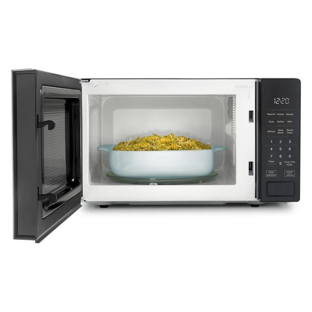 Whirlpool WMCS3018RB 0.7 Cu. Ft. Black Countertop Microwave With Steam Clean - 700 Watt