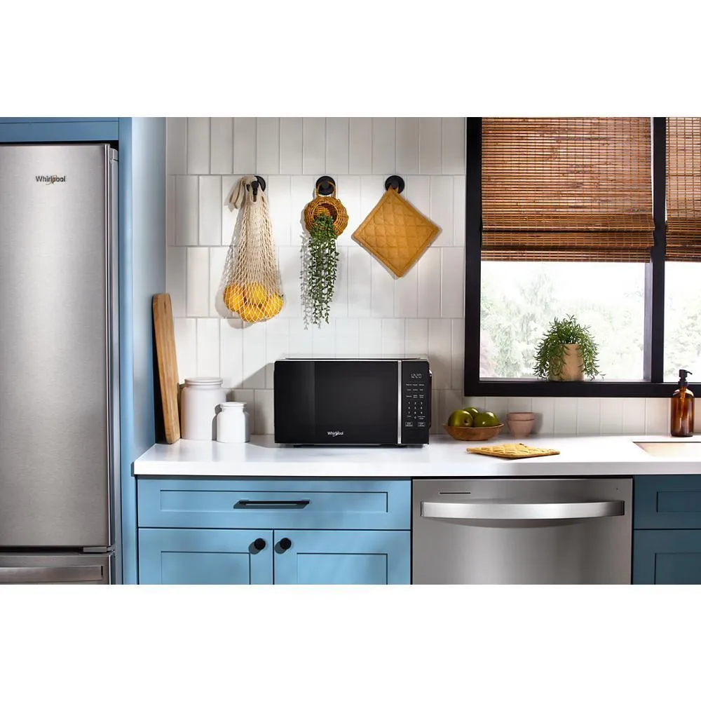 Whirlpool WMCS3018RB 0.7 Cu. Ft. Black Countertop Microwave With Steam Clean - 700 Watt