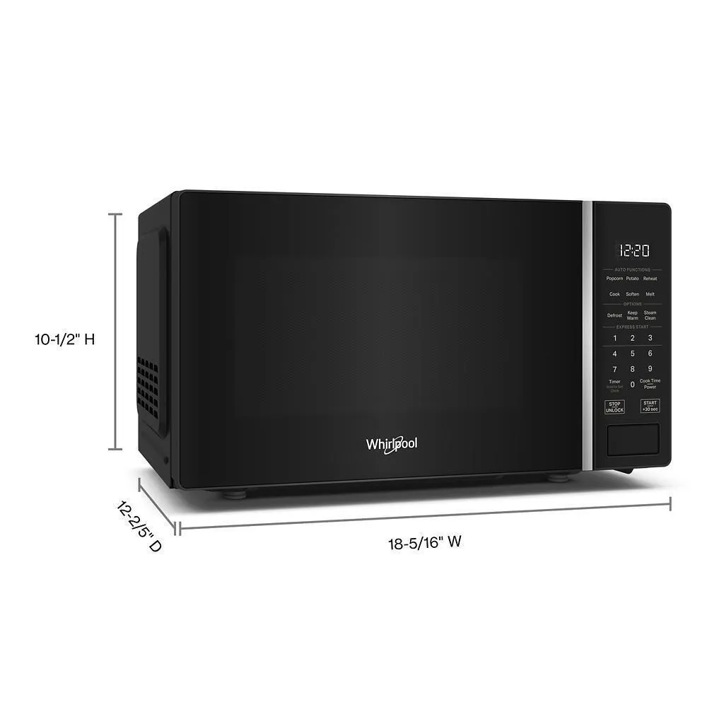 Whirlpool WMCS3018RB 0.7 Cu. Ft. Black Countertop Microwave With Steam Clean - 700 Watt
