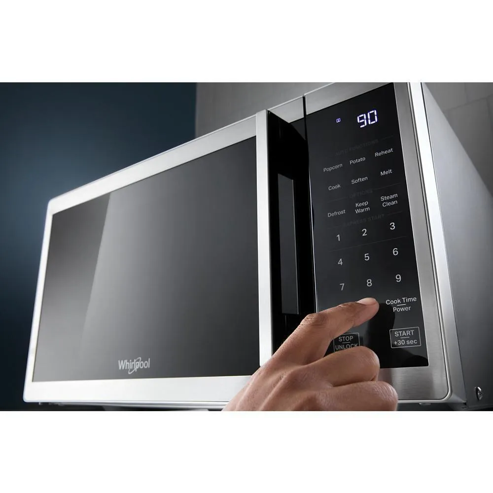 Whirlpool WMCS3018RB 0.7 Cu. Ft. Black Countertop Microwave With Steam Clean - 700 Watt