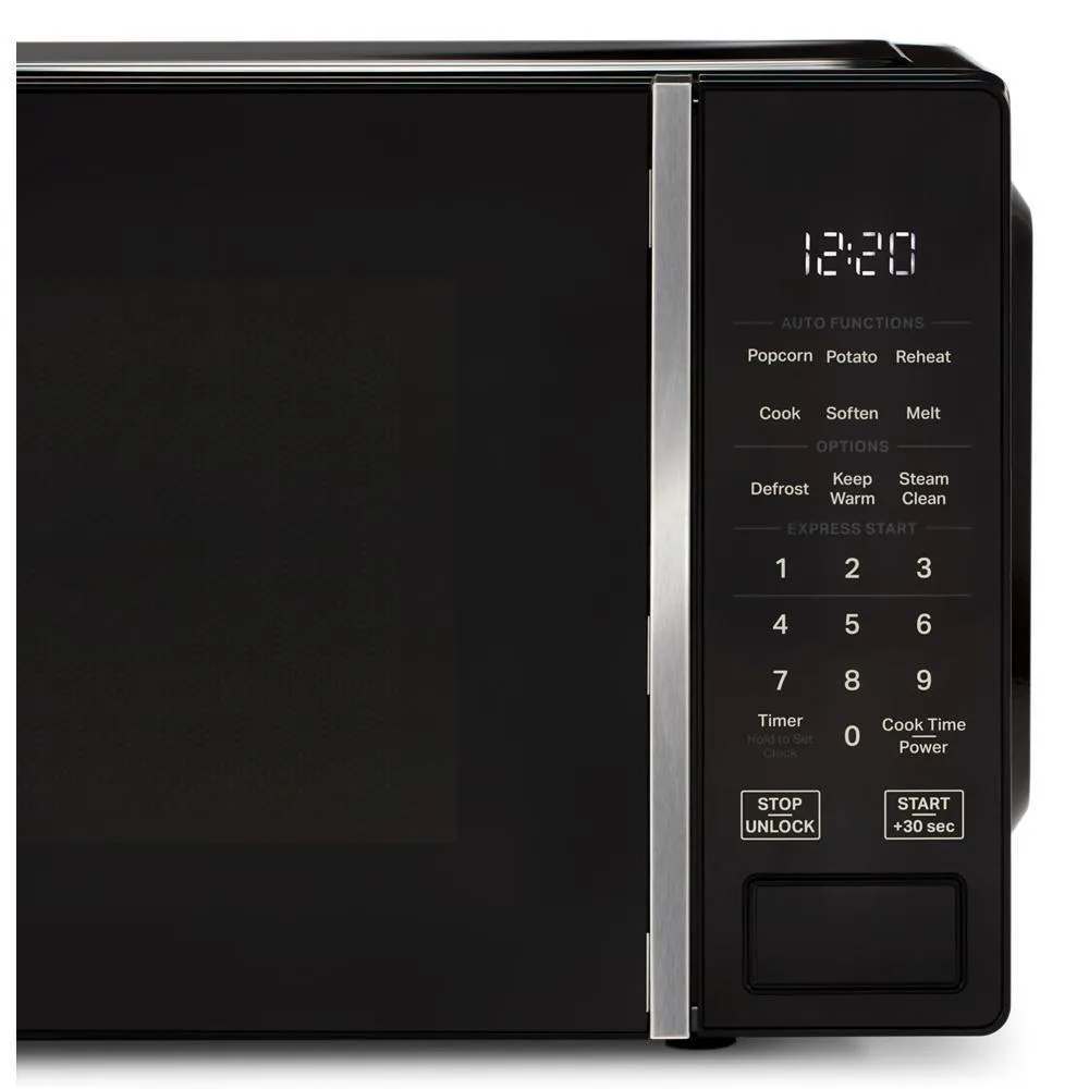 Whirlpool WMCS3018RB 0.7 Cu. Ft. Black Countertop Microwave With Steam Clean - 700 Watt