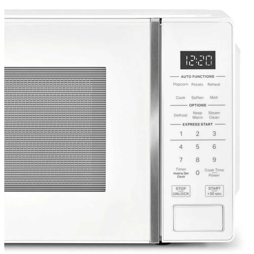 Whirlpool WMCS3018RW 0.7 Cu. Ft. White Countertop Microwave With Steam Clean - 700 Watt