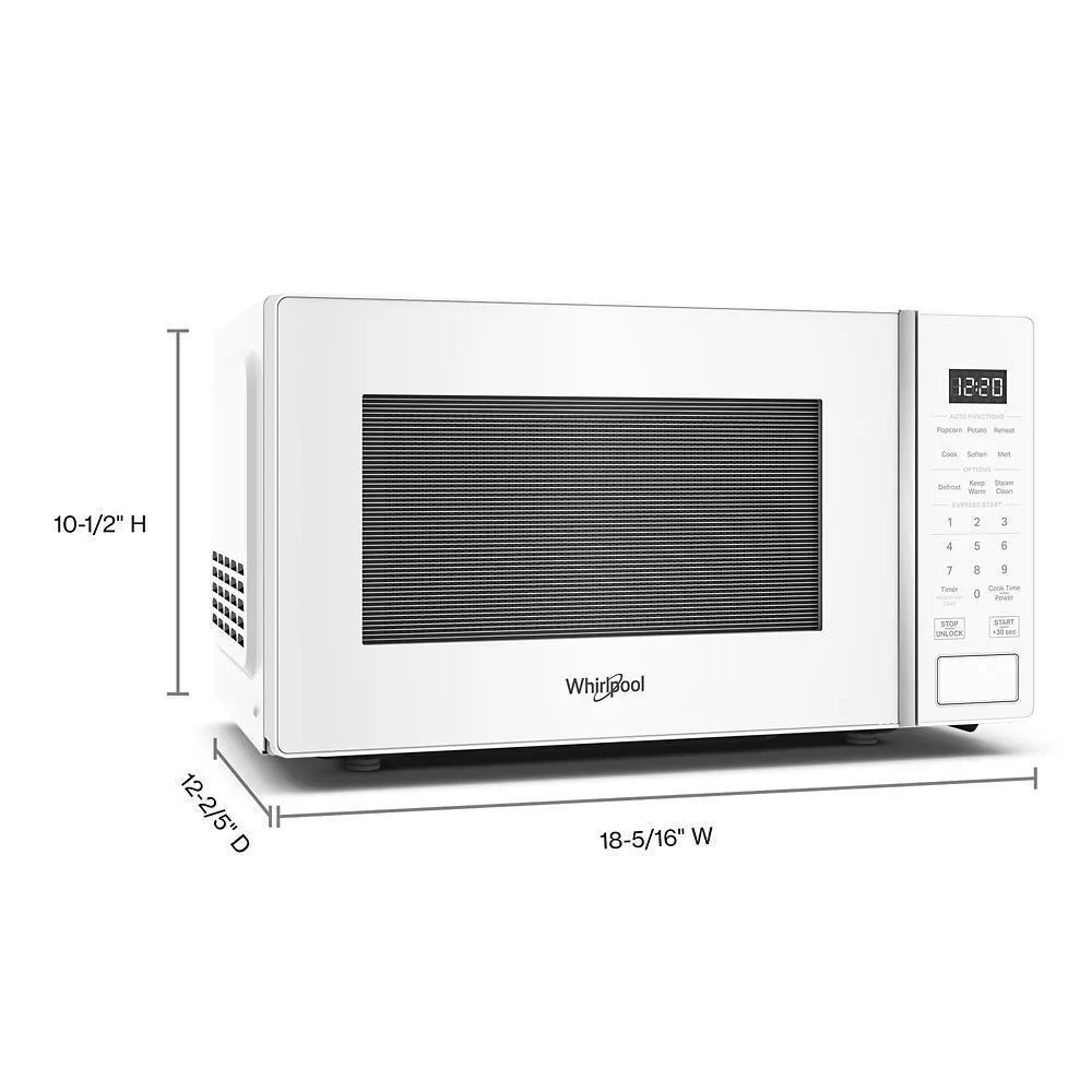 Whirlpool WMCS3018RW 0.7 Cu. Ft. White Countertop Microwave With Steam Clean - 700 Watt