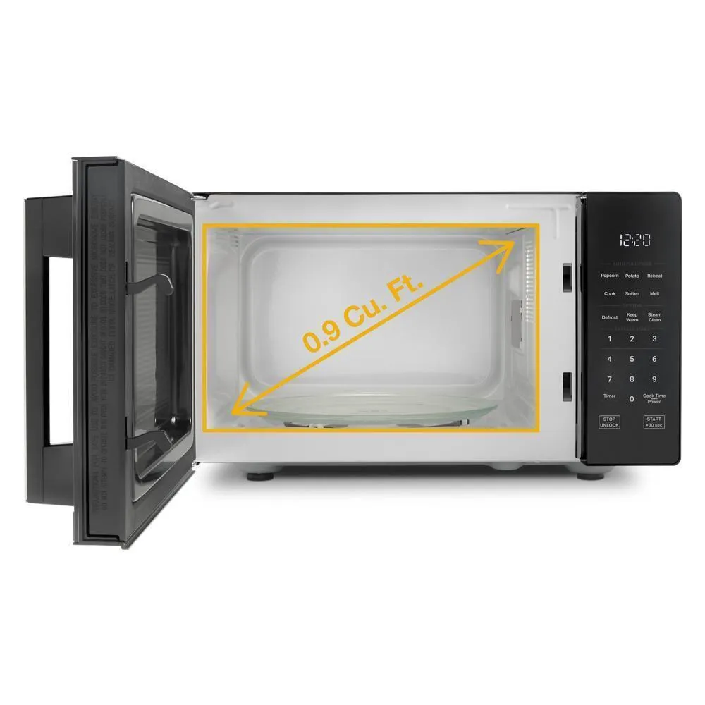 Whirlpool WMCS3019RS 0.9 Cu. Ft. Stainless Steel Countertop Microwave With Steam Clean - 900 Watt