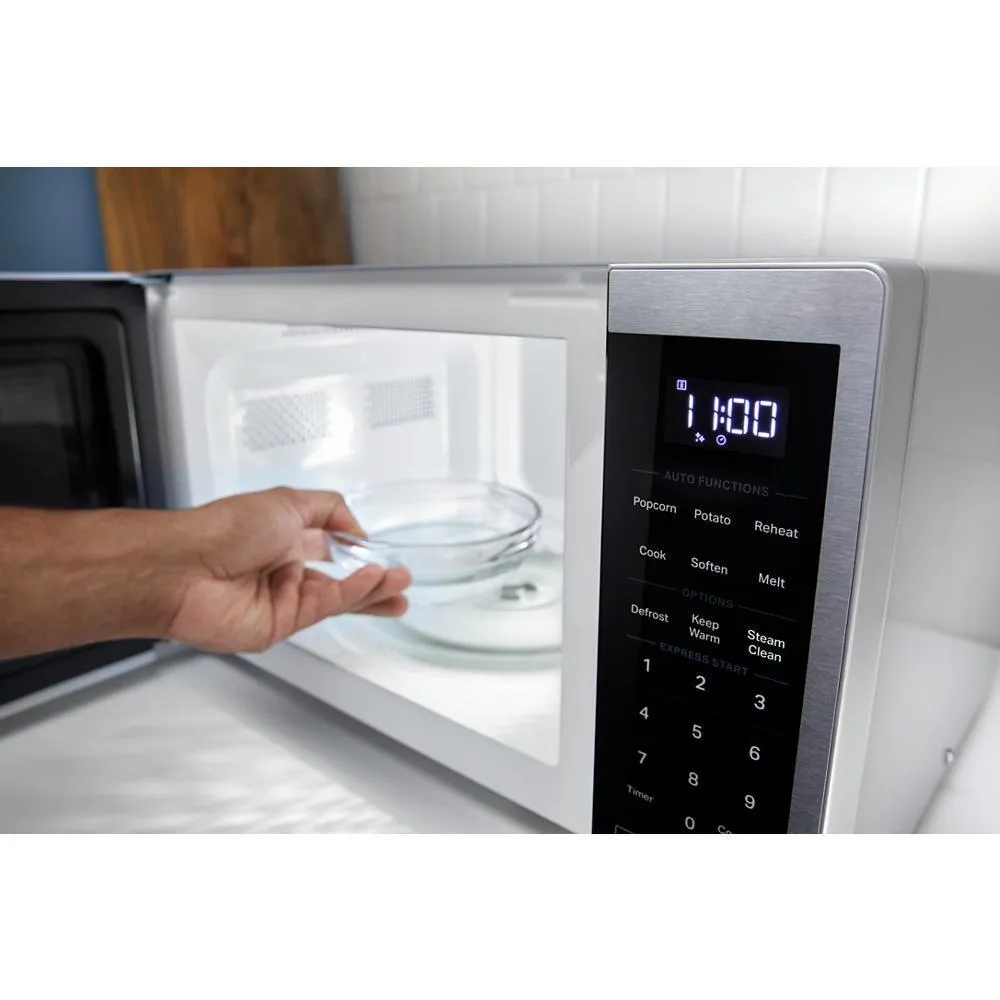 Whirlpool WMCS3019RS 0.9 Cu. Ft. Stainless Steel Countertop Microwave With Steam Clean - 900 Watt