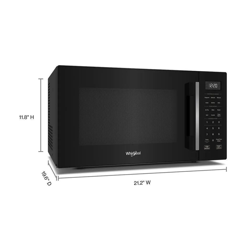 Whirlpool WMCS5522RB 1.0 Cu. Ft. Black All-In-One Multifunctional Countertop Microwave With Air Fry - 900 Watt