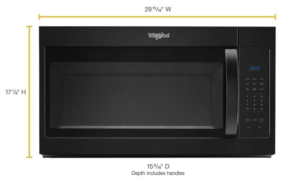 Whirlpool WMH31017HB 1.7 Cu. Ft. Microwave Hood Combination With Electronic Touch Controls