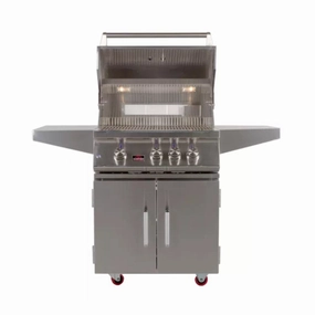 Whistler by Bonfire Outdoor 28-inch 3-Burner Freestanding Natural Gas Grill with Infrared Rear Burner CBF3DD-NG stainless steel BBQ grill with side table