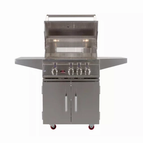 Whistler by Bonfire Outdoor 28 inch 3-Burner Freestanding Propane Grill with Infrared Rear Burner CBF3DD-LP stainless steel BBQ grill with side table