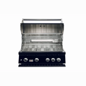 Whistler by Bonfire Outdoor 34 inch Black Series 4-Burner Built-In Propane Grill with Infrared Rear Burner CBB4-B-LP stainless steel BBQ grill with side table